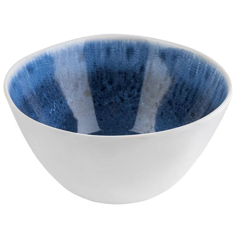 (6 бр.) Купа - BLUE OCEAN - Меламин - 600ml - правоъгълна - 150x150mm - Дълбочина: 75mm - Бяло/Синьо