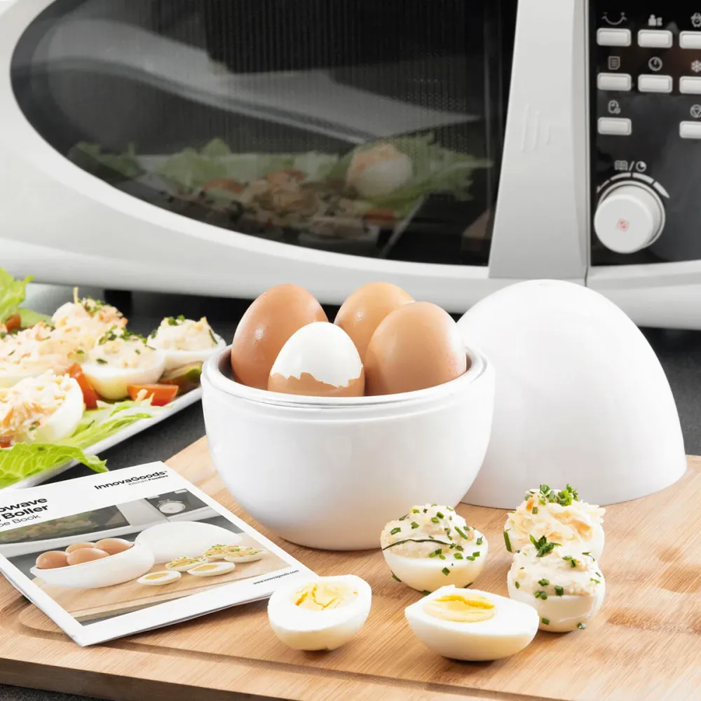 Уред за Варене на Яйца за Микровълнова с Книга с Рецепти Boilegg InnovaGoods