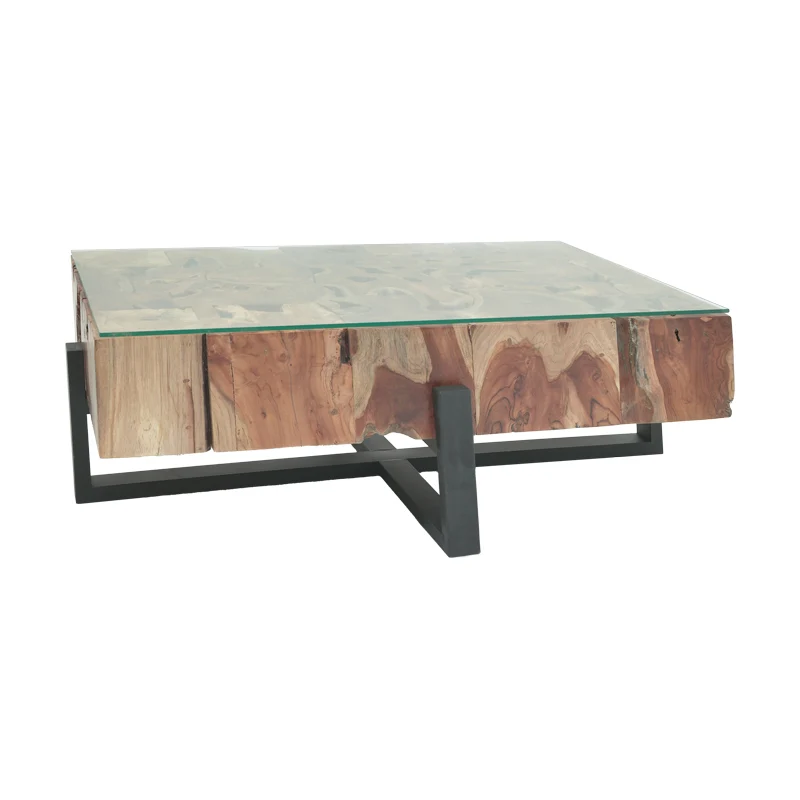 Холна маса Borth от тиково дърво в естествен цвят 135x90x40см