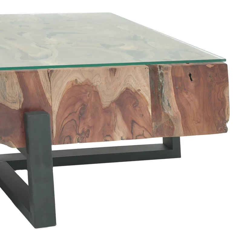 Холна маса Borth от тиково дърво в естествен цвят 135x90x40см