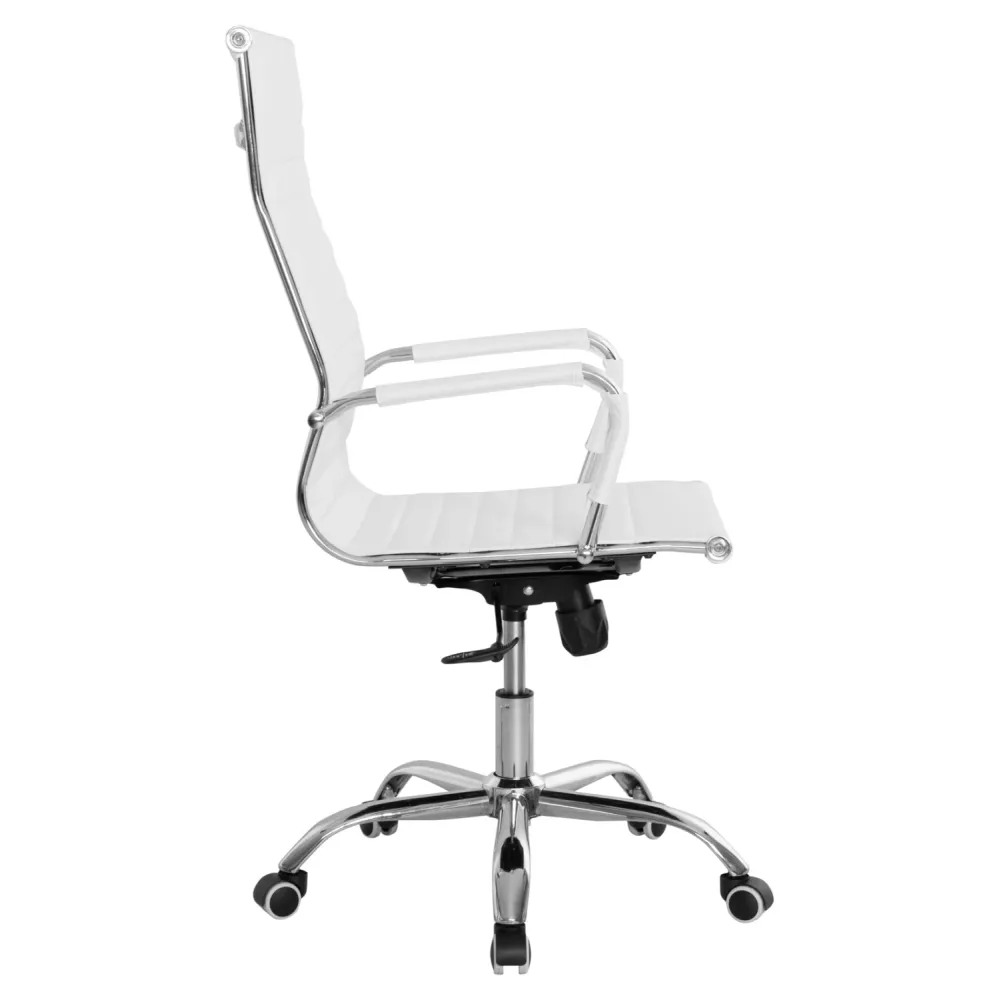 Офис стол Boss бял pu хромиран крака 54x57x110см
