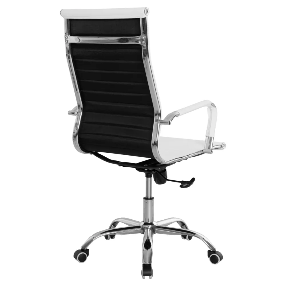 Офис стол Boss бял pu хромиран крака 54x57x110см
