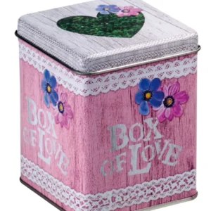 Кутия за чай "Box Love" с квадратен капак 50гр.
