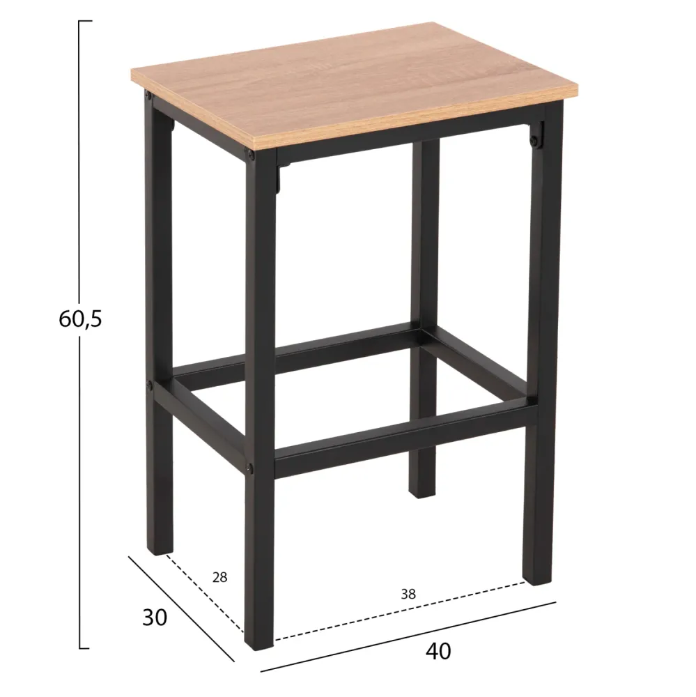 Бар комплект BOXY 5 части маса 100x60x86 цвят сонама-черен