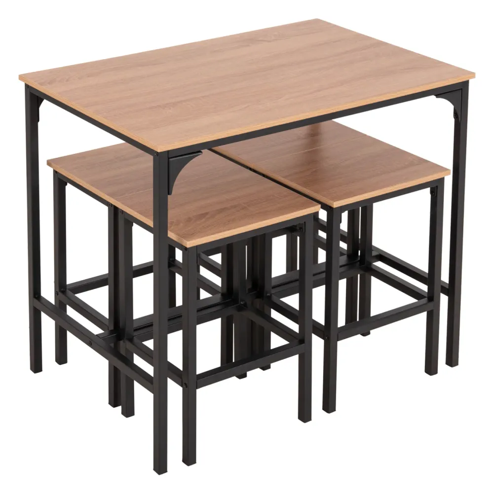 Бар комплект BOXY 5 части маса 100x60x86 цвят сонама-черен