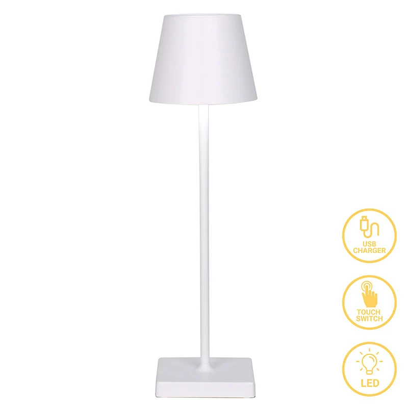 Brave LED сензорна настолна лампа акумулаторна бяла D10x35см