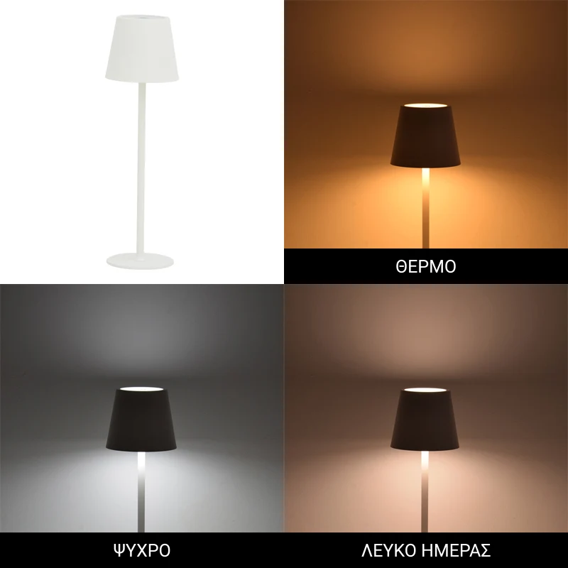 Brave Ι LED сензорна настолна лампа бял цвят D11.5x37cм