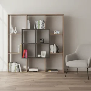 Библиотека BRODY цвят сонама-сив 80x23x141см