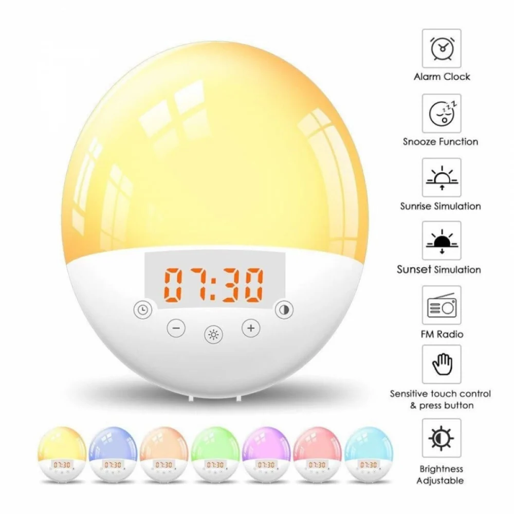Bshop LED будилник с функция за събуждане със светлина - симулиран изгрев, събуждане с мечти