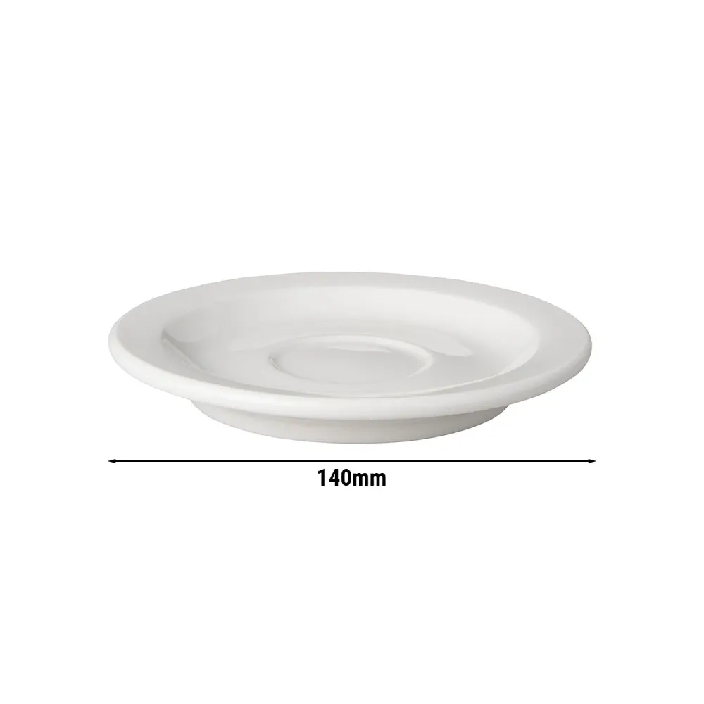 (12 бр.) BUDGETLINE - порцеланова чинийка за кафе/чай - Ø140mm - бяла