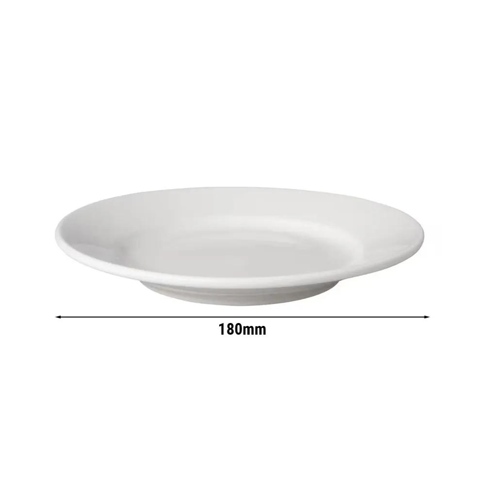 (12 бр.) BUDGETLINE - Плоска чиния - Порцелан - Ø180mm - Бял