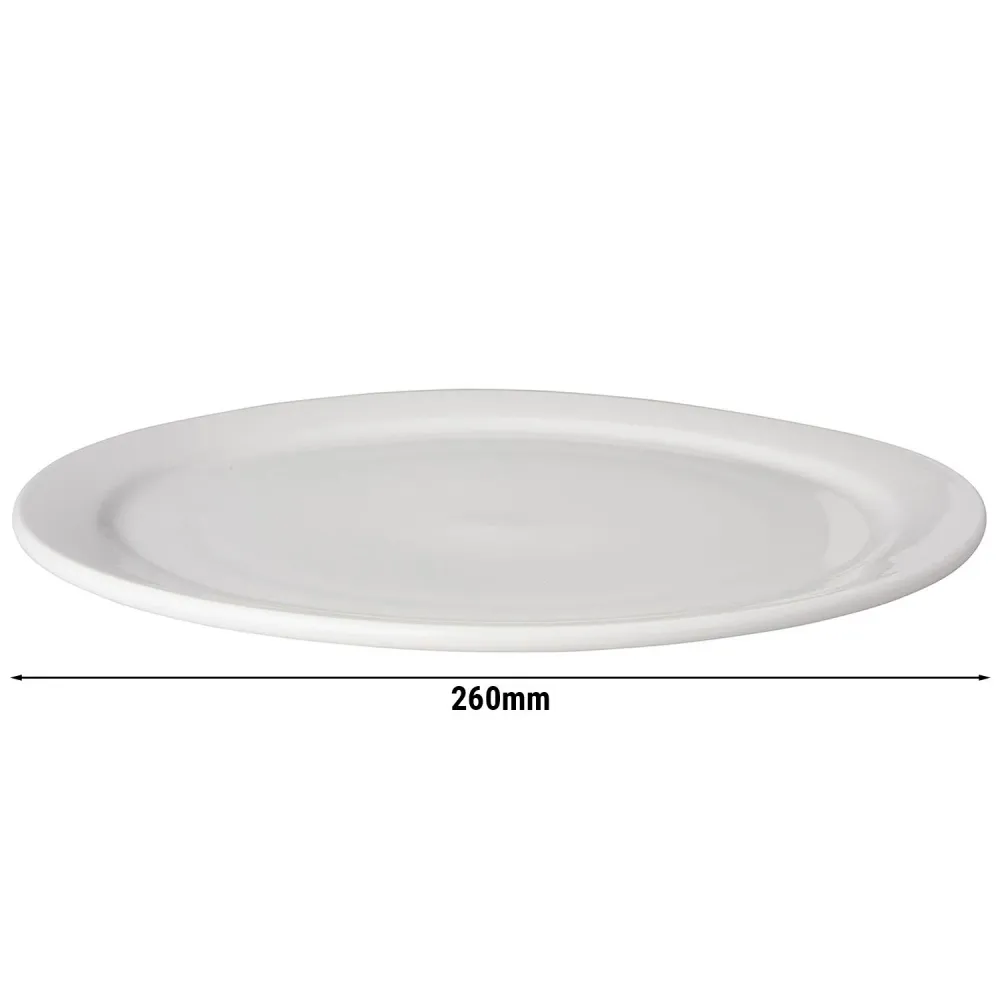 (3 бр.) BUDGETLINE - Плоска чиния - Порцелан - Ø260mm - Бял