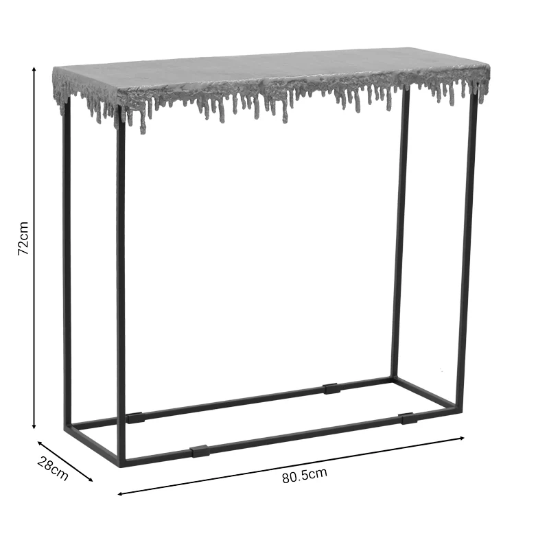 Конзолна маса bulco златисто-черен метал 80.5x28x72см