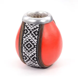 Калабас (Calabash) от тиквена кора с алуминиев ринг в червено