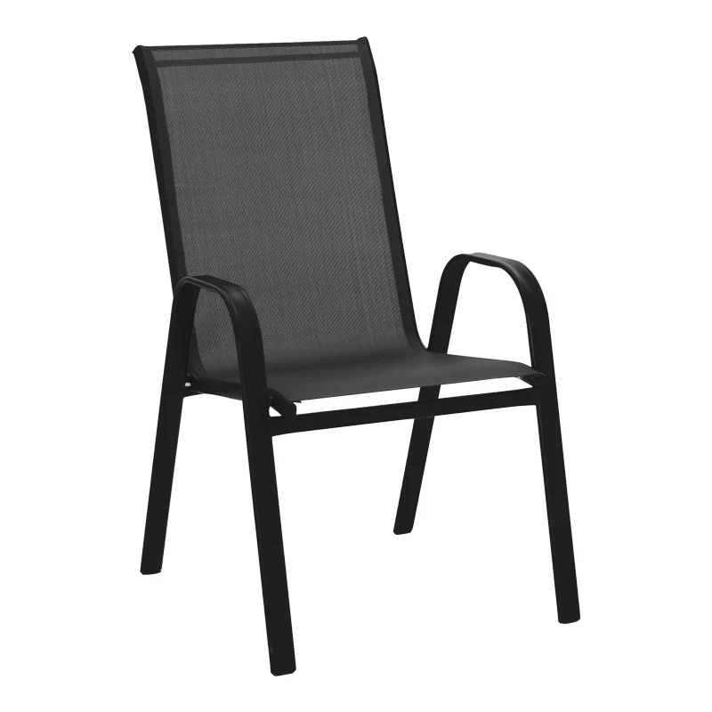 Трапезна маса и столове Calan-Ensure 5бр метал-стъкло в черен цвят 140x80x70см