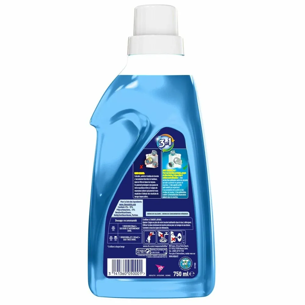 Антиваровик Calgon Power 3 в 1 Гел Перална машина 750 ml 15 изпирания