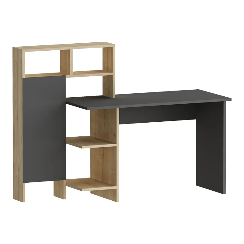 Работно бюро с рафт Calisma цвят дъб-антрацит 135x60x111см