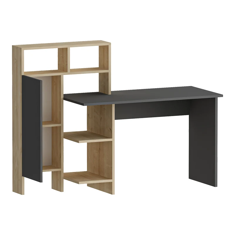 Работно бюро с рафт Calisma цвят дъб-антрацит 135x60x111см