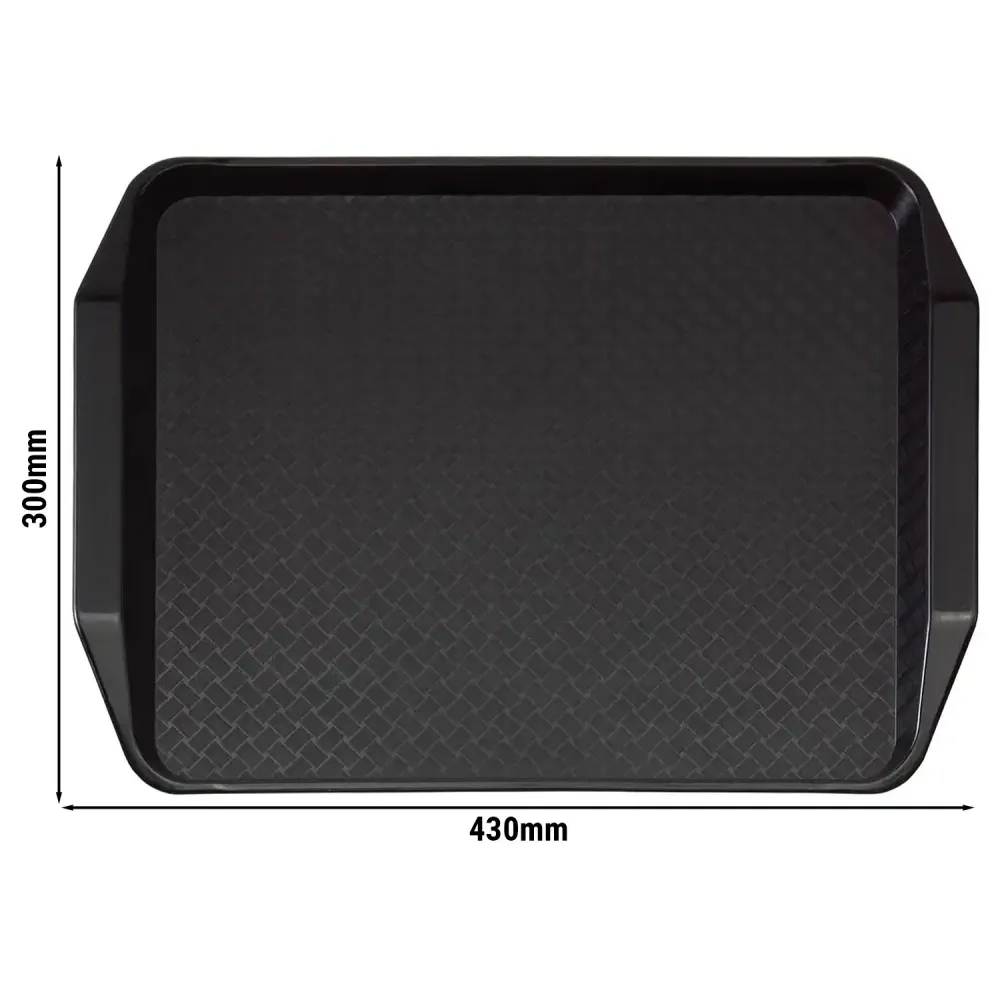 (24 броя) CAMBRO | Тава за бързо хранене - правоъгълна - 430x300mm - висок профил с дръжки - черна