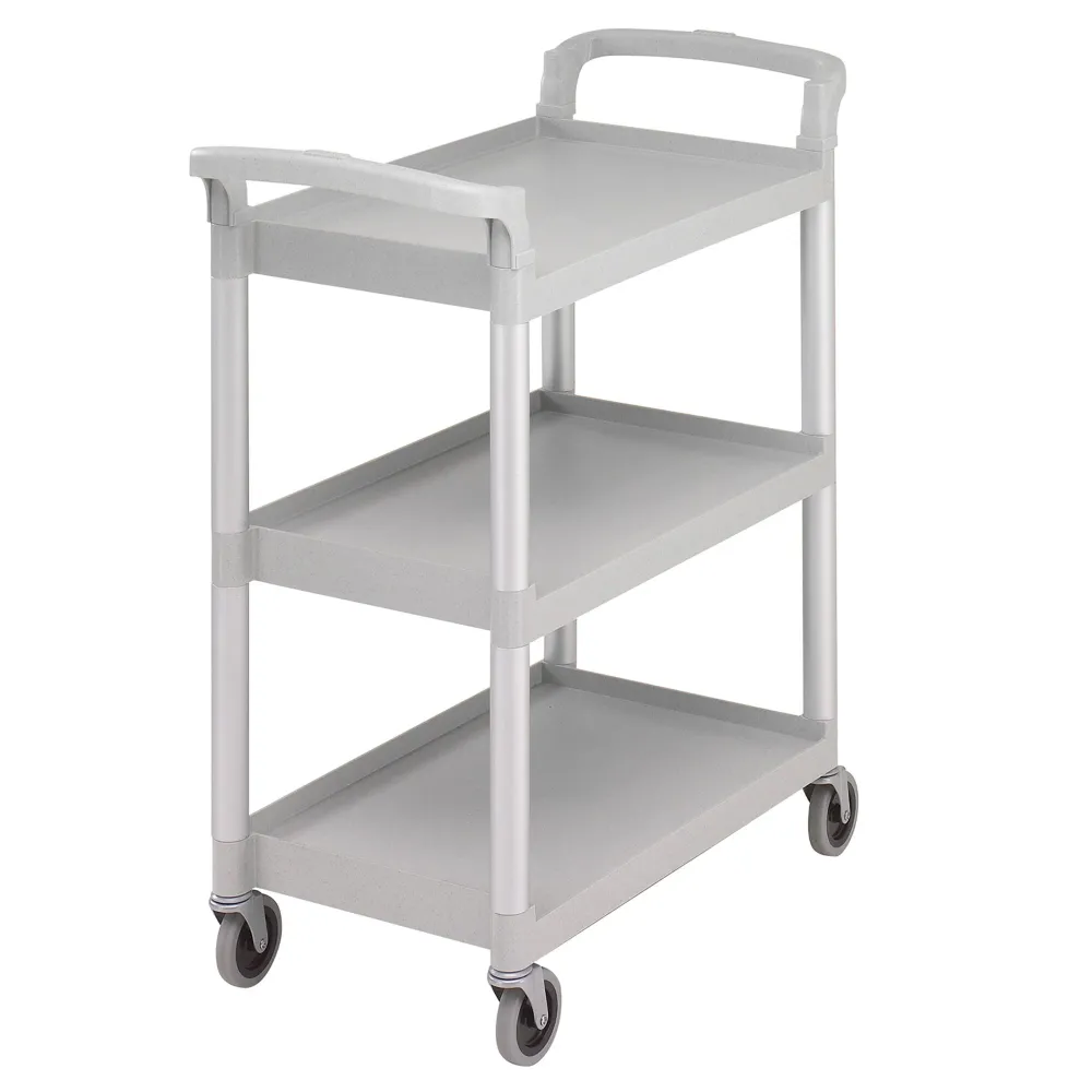 CAMBRO | Количка за сервиране от полипропилен - 965x410mm - с 3 рафта - сива на петна