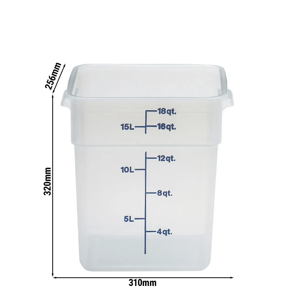 (6 броя) CAMBRO | CAMSQUARES® - Контейнер - 17,2 литра - Прозрачен