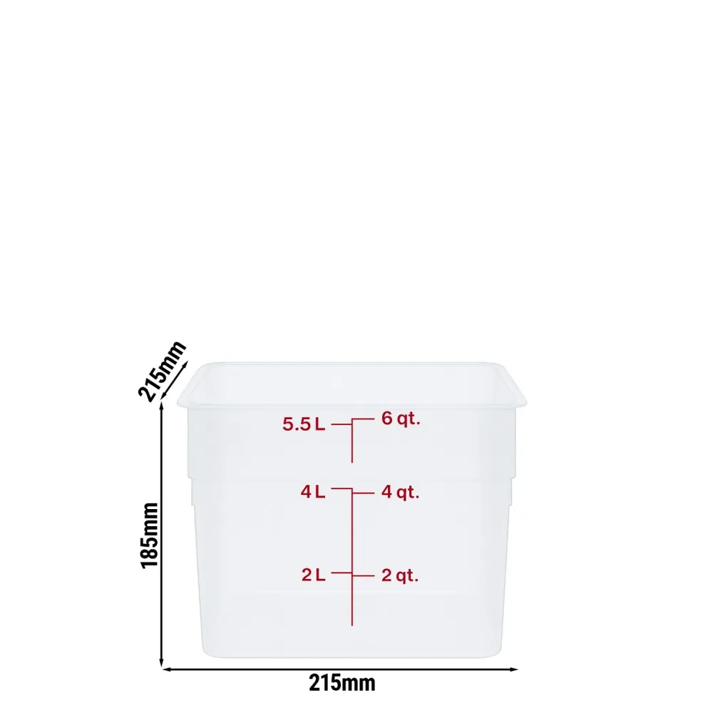 (6 броя) CAMBRO | CAMSQUARES® - Контейнер - 5,7 литра - Прозрачен