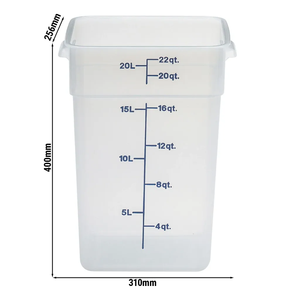 (6 броя) CAMBRO | CAMSQUARES® - Контейнер - 20, 8 литра - Прозрачен