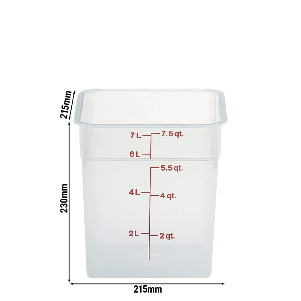 (6 броя) CAMBRO | CAMSQUARES® - Контейнер - 7,6 литра - Прозрачен
