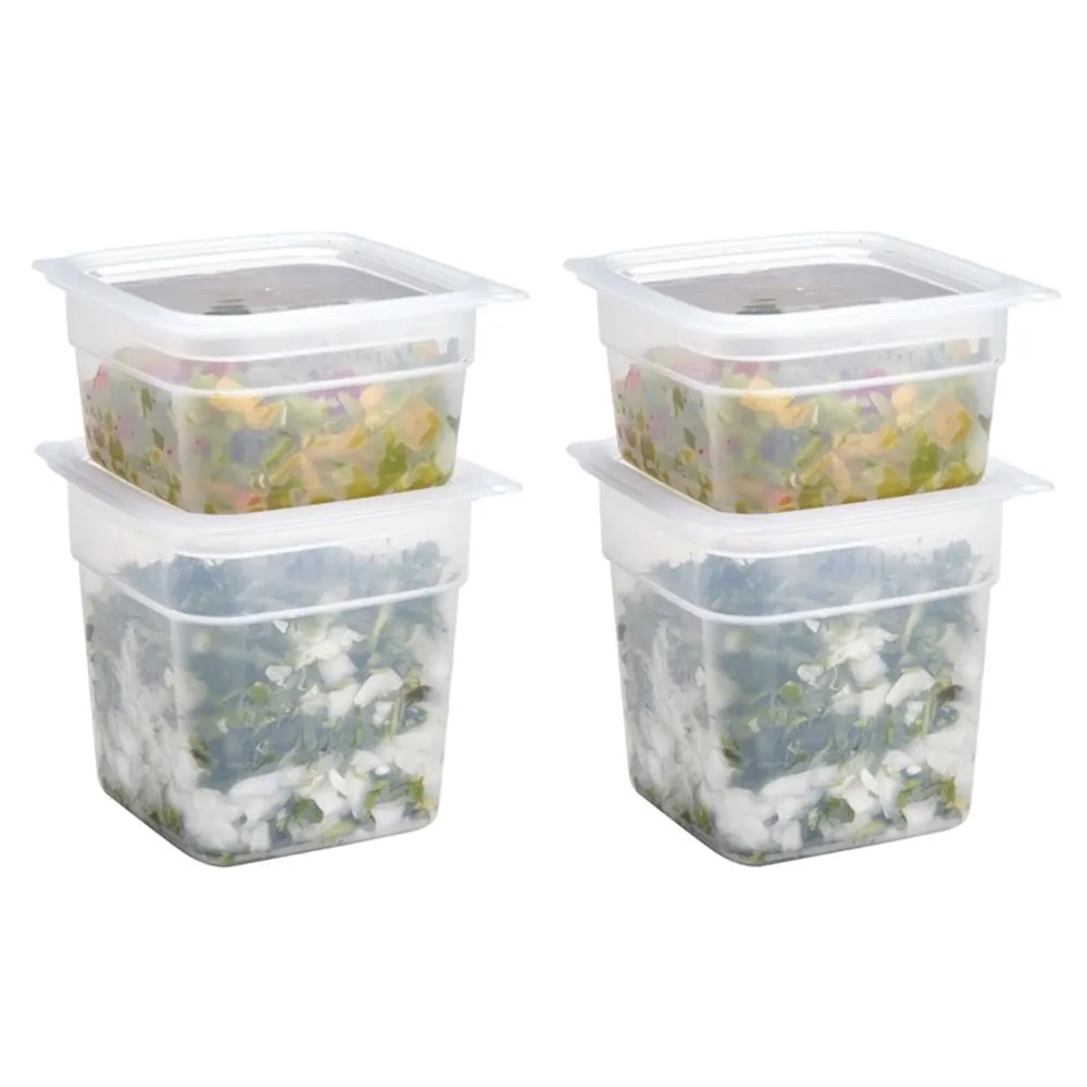 CAMBRO | CAMSQUARES® - Комплект контейнери FreshPro - 8 части - 2 пъти по 0,95 литра и 2 пъти по 0,47 литра - Прозрачен
