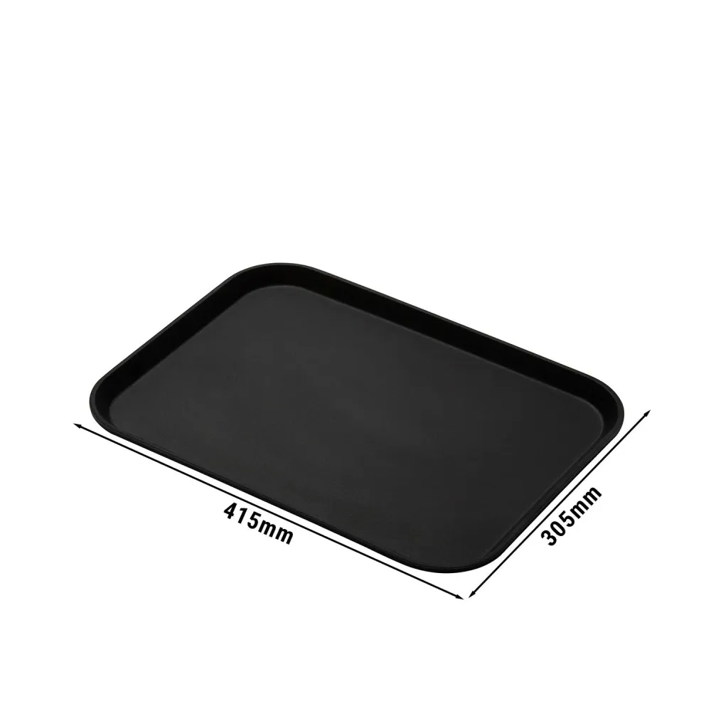 (12 броя) CAMBRO | CAMTREAD® - Тава от фибростъкло - правоъгълна - 415x305mm - висок профил - черна