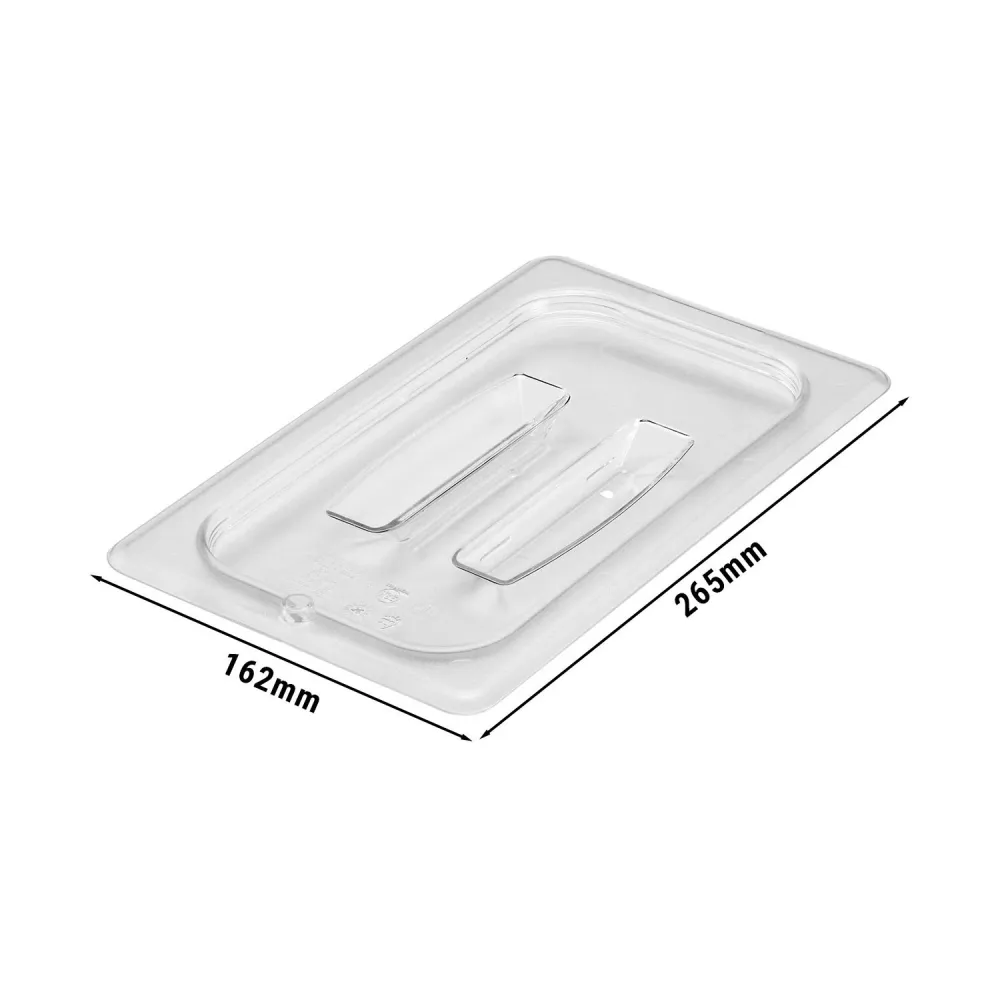 (6 броя) CAMBRO | Camwear® поликарбонатен капак GN 1/4 - с дръжка - прозрачен