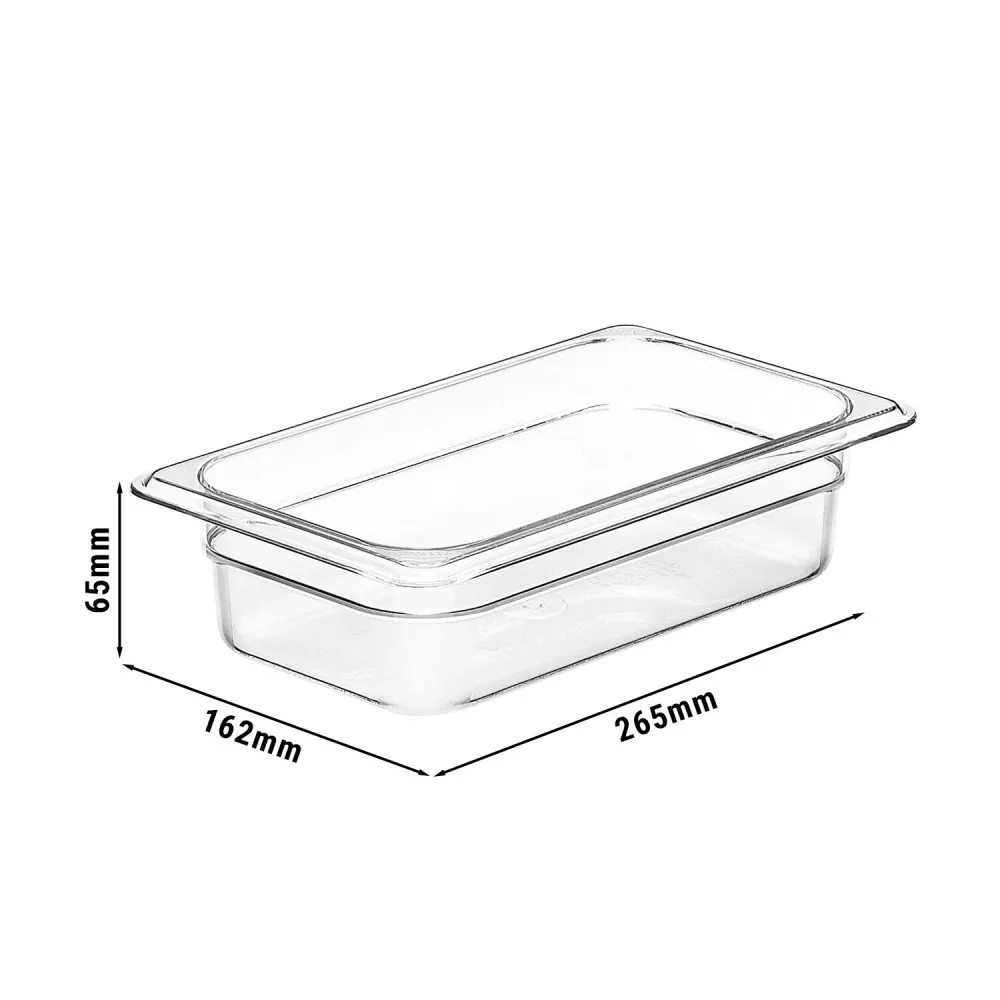 (6 броя) CAMBRO | Camwear® поликарбонатен контейнер GN 1/4 - прозрачен - дълбочина 65 мм