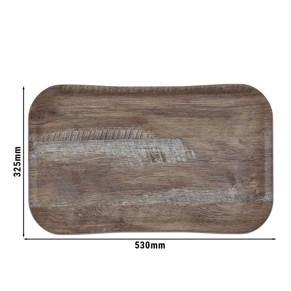 (12 броя) CAMBRO | CENTURY™ - Поднос от фибростъкло - GN 1/1 - ефект тъмен дъб - гладък