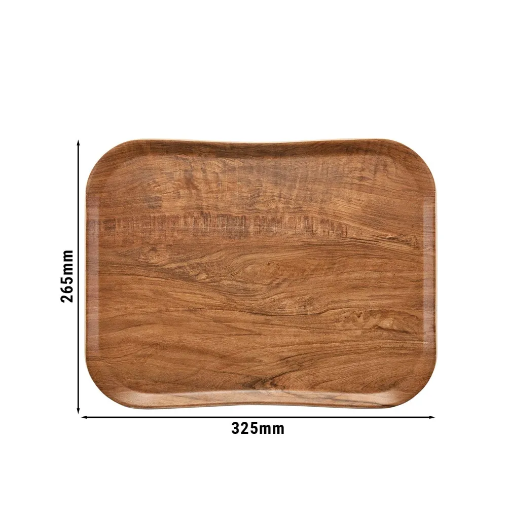 (12 броя) CAMBRO | CENTURY™ - Стъклопластов поднос - правоъгълен - 430x330mm - ефект на кафяв дъб - гладък