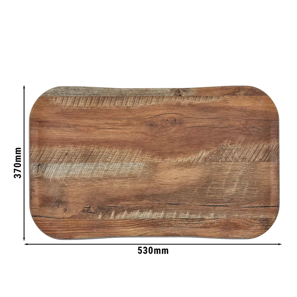 (12 броя) CAMBRO | CENTURY™ - Стъклопластова табла - правоъгълна - 530x370mm - ефект кафяв дъб - гладка