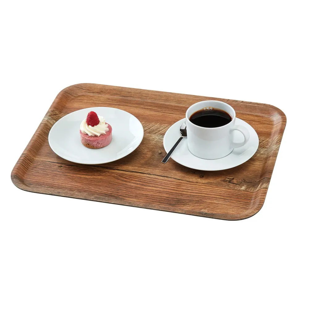 (24 броя) CAMBRO | MADEIRA - Поднос от ламинат - правоъгълен - 330x430mm - дървесен ефект - кафяв дъб