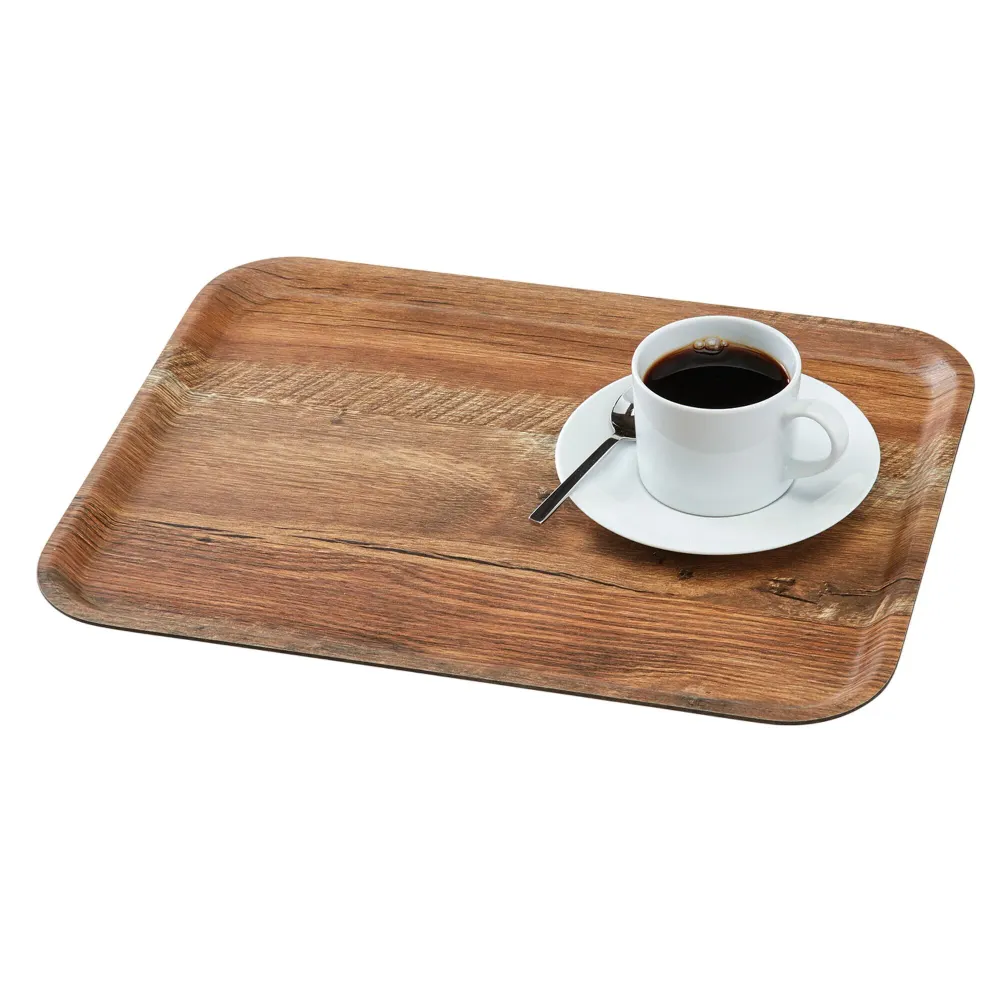 (24 броя) CAMBRO | MADEIRA - Поднос от ламинат - правоъгълен - 330x430mm - дървесен ефект - кафяв дъб