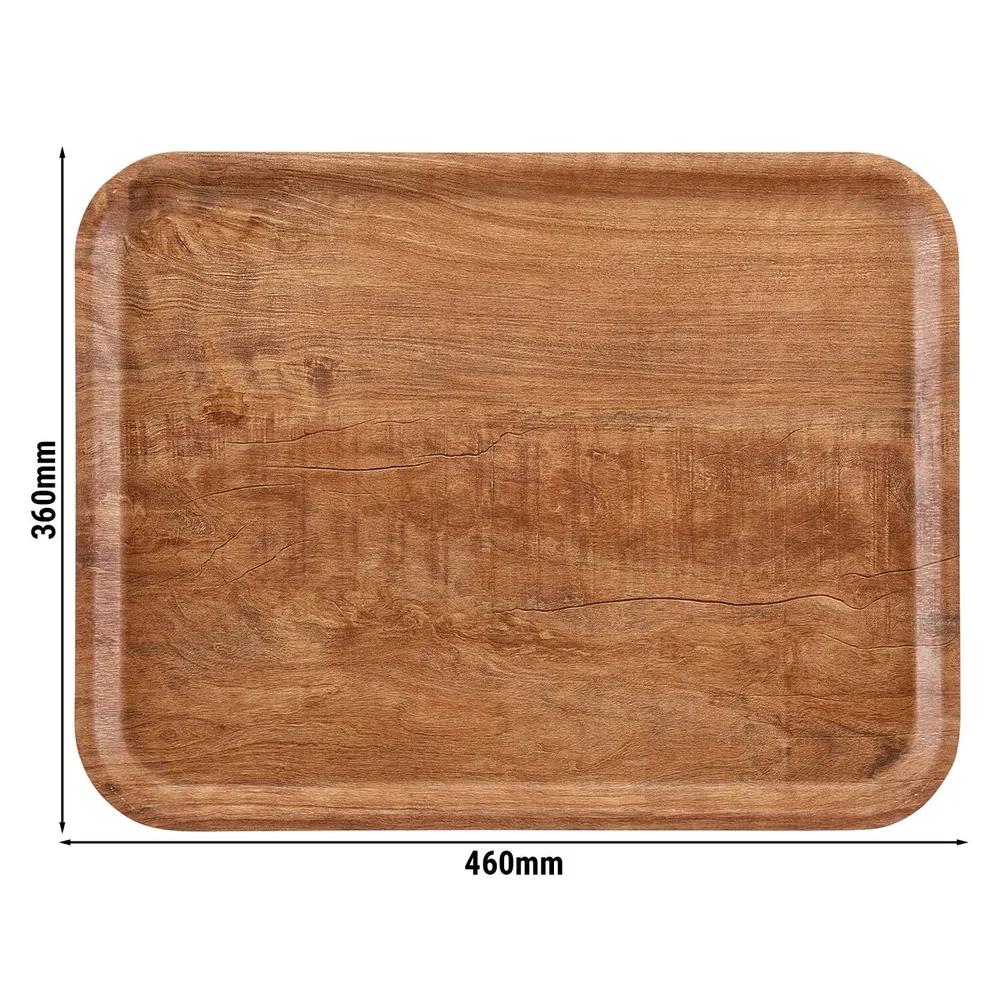 (24 броя) CAMBRO | MADEIRA - Тава от ламинат - правоъгълна - 360x460mm - дървесен ефект - маслинено кафяво