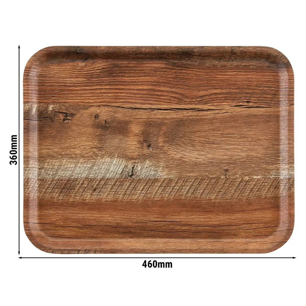 (24 броя) CAMBRO | MADEIRA - Ламиниран поднос - правоъгълен - 360x460mm - дървесен ефект - кафяв дъб
