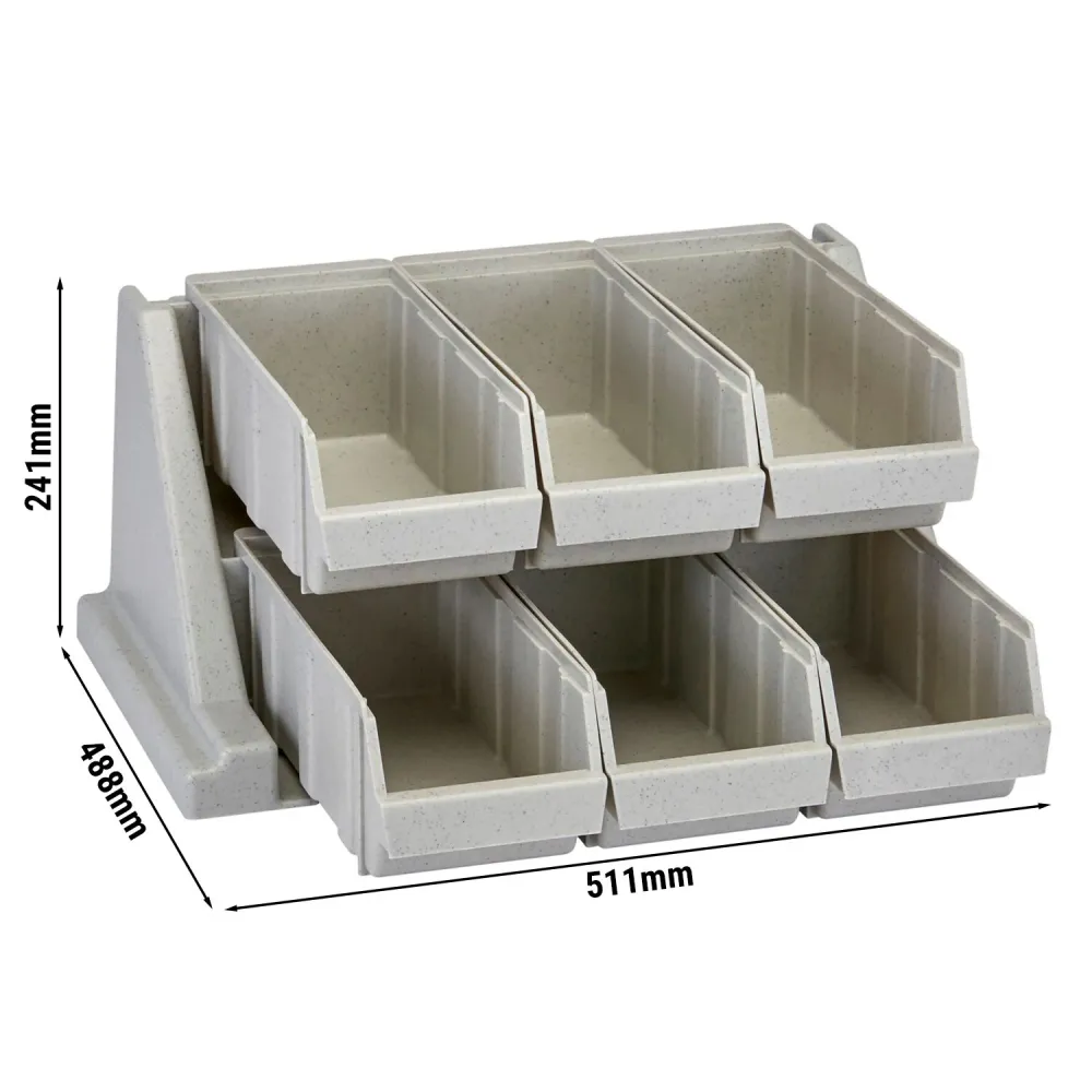 CAMBRO | Органайзер Versa - малък рафт с 6 кошници - 511x488mm - сив на петна