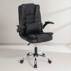 Офис стол Canan черен pvc-черен-хром база 66x61x105см.