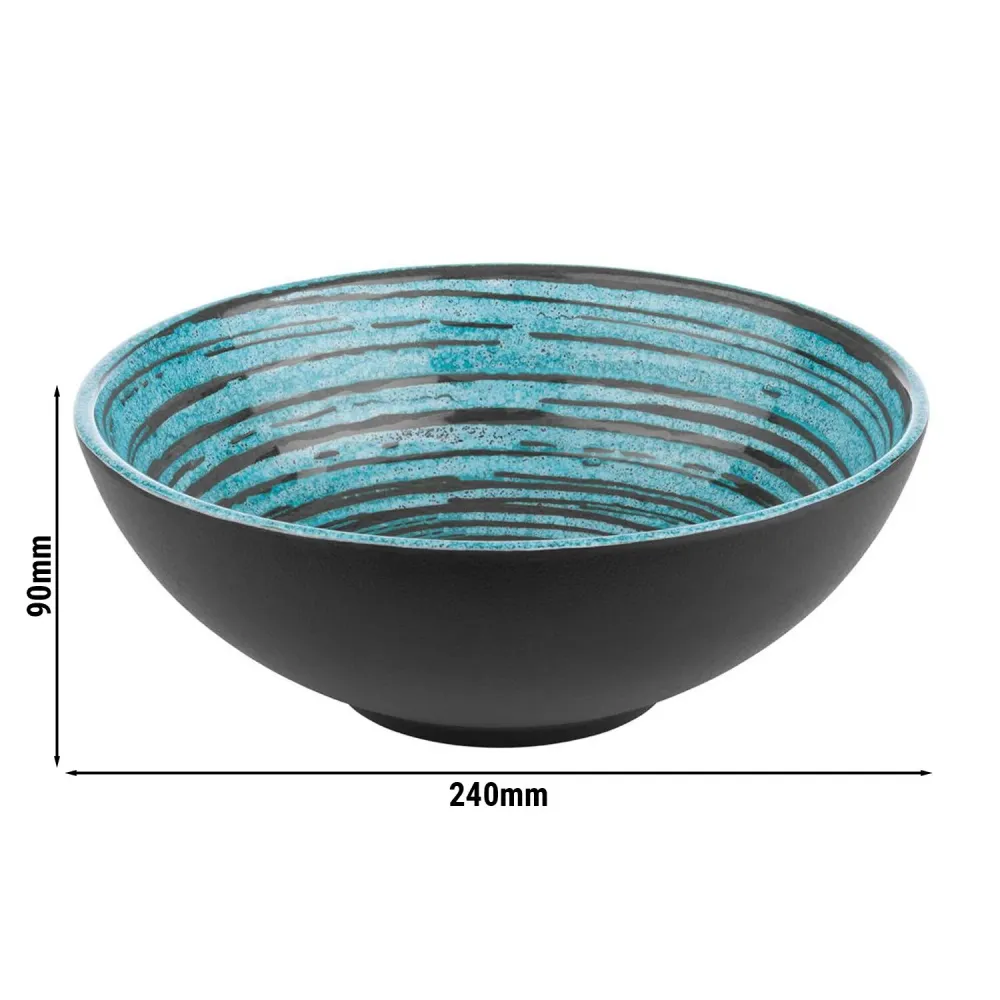 (6 бр.) Купа - CANCUN - Меламин - 1.8L - правоъгълна - 240x240mm - Дълбочина: 90mm - Кафяво/Синьо