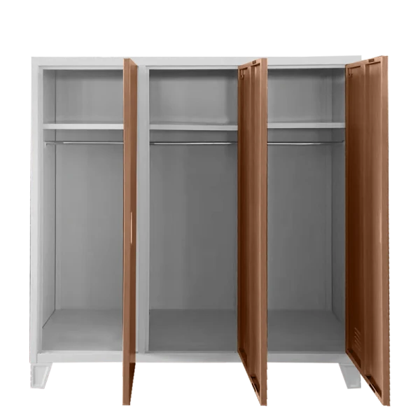 Метален шкаф Carmen CR-1605-3 JZ - сив / светлокафяв