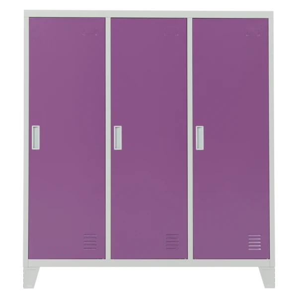 Метален шкаф Carmen CR-1605-3 JZ - сив / светлолилав