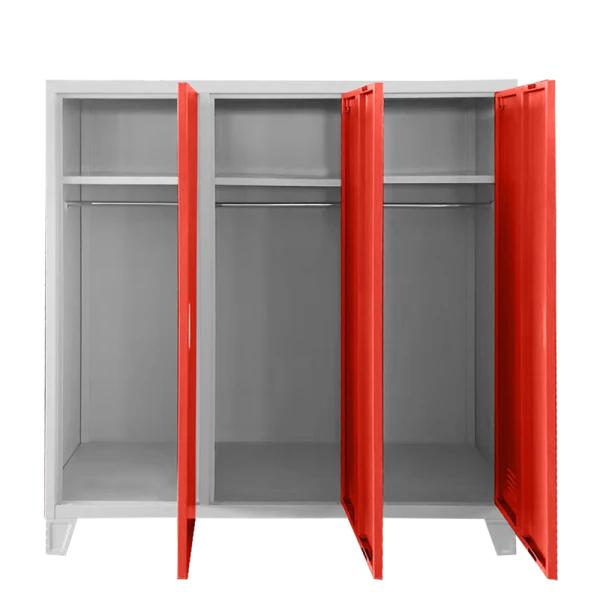 Метален шкаф Carmen CR-1605-3 JZ - сив / червен