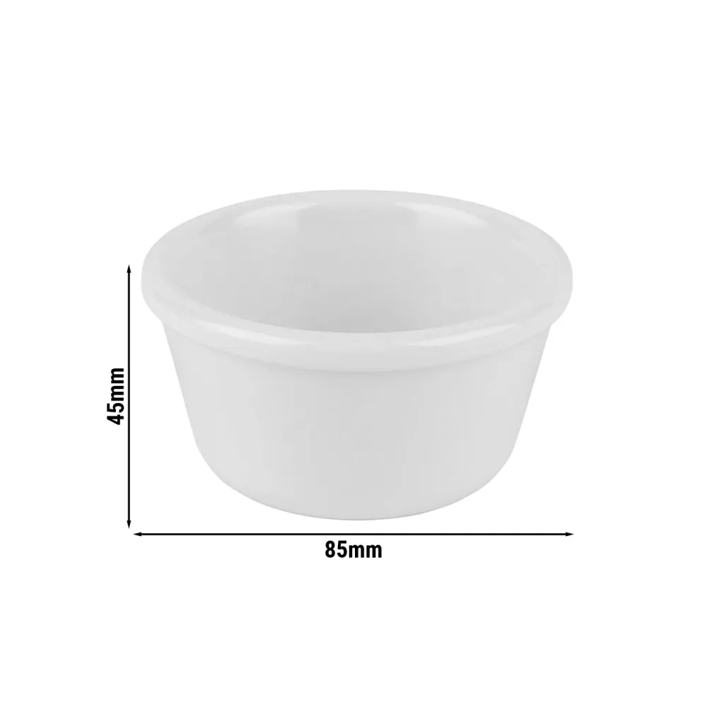 (24 бр.) Купички за сос - CASUAL - Меламин - 120ml - кръгла - Ø85mm - Бял