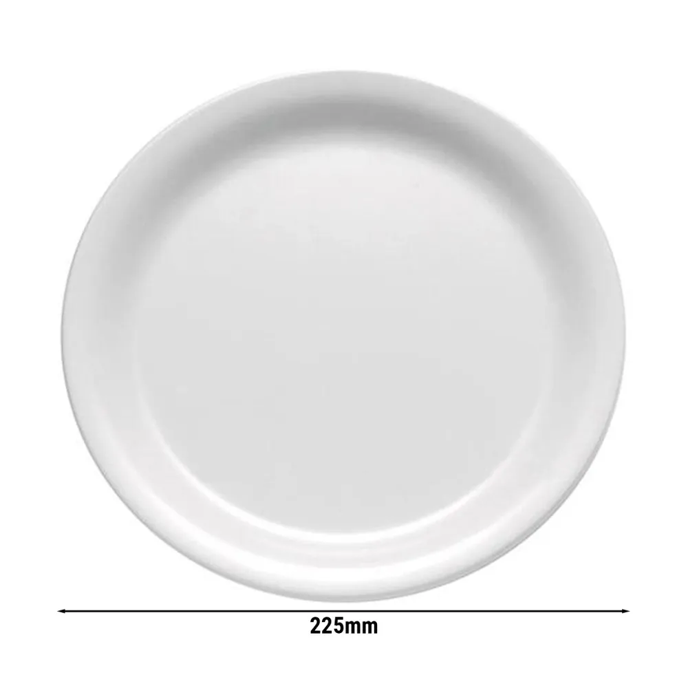 (6 бр.) CASUAL - Плоска чиния - Меламин - Ø225mm - Бял