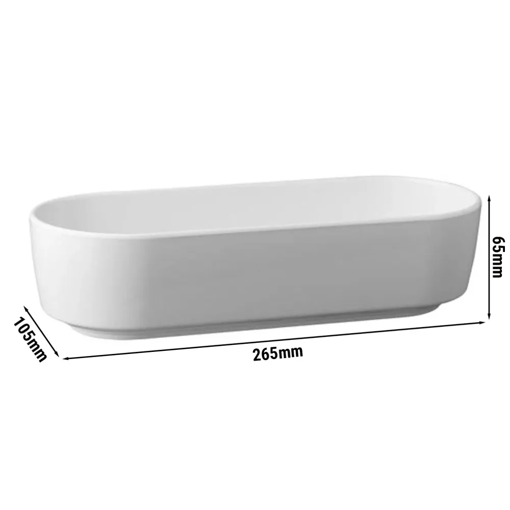(6 бр.) Купа - CASUAL - Меламин - 1L - 265x105mm - Дълбочина: 65mm - Бяло