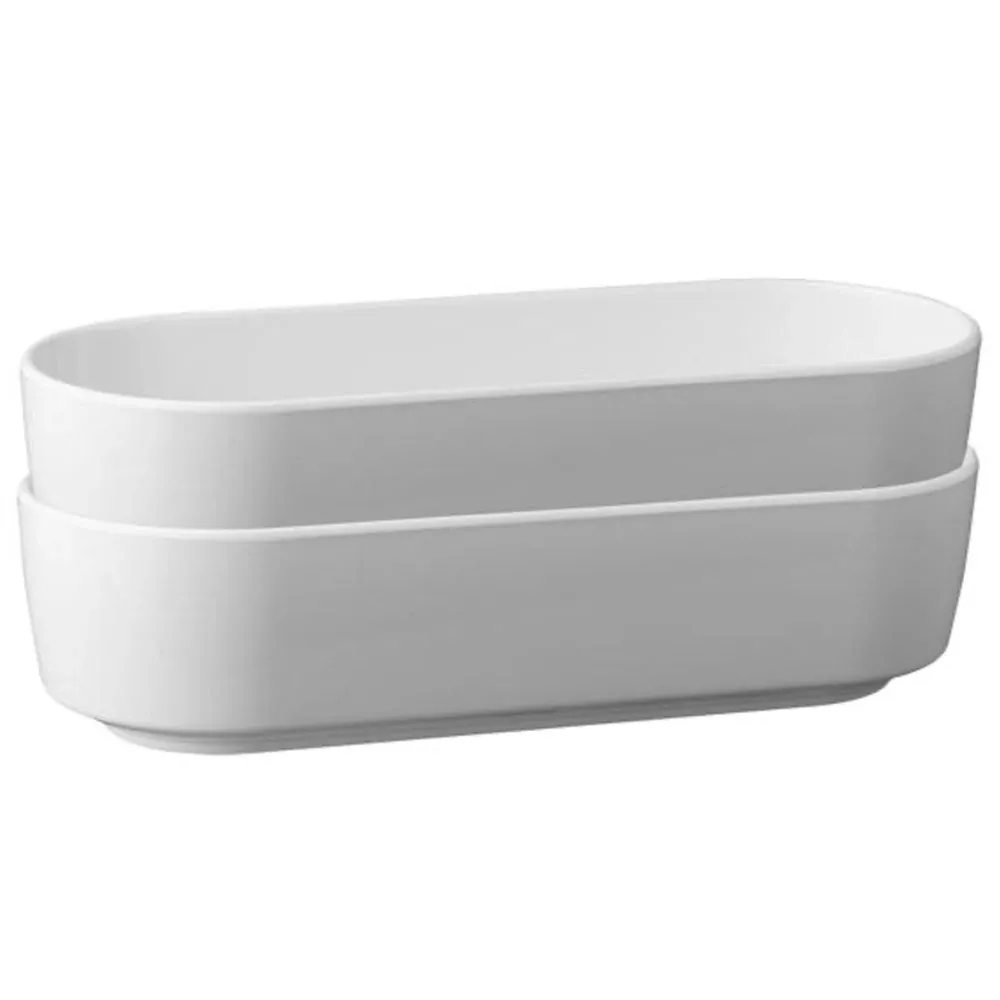 (6 бр.) Купа - CASUAL - Меламин - 1L - 265x105mm - Дълбочина: 65mm - Бяло
