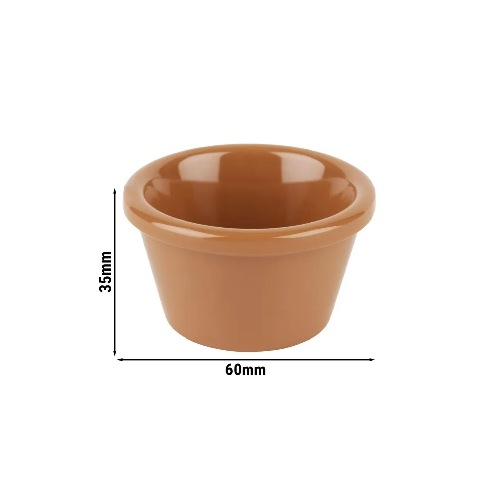 (24 бр.) Купички за сос - CASUAL - Меламин - 40ml - кръгла - Ø60mm - Теракота